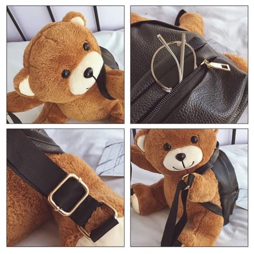 Kawaii Plush Bear Backpack for Teenagers