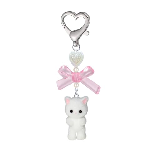Kawaii Cat Keychain: Fuzzy Kitty Charm