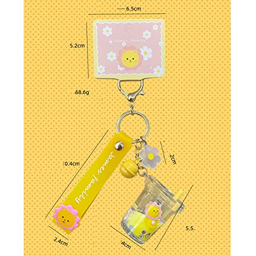 Kawaii Floating Rabbit Milk Tea Keychain Pendant