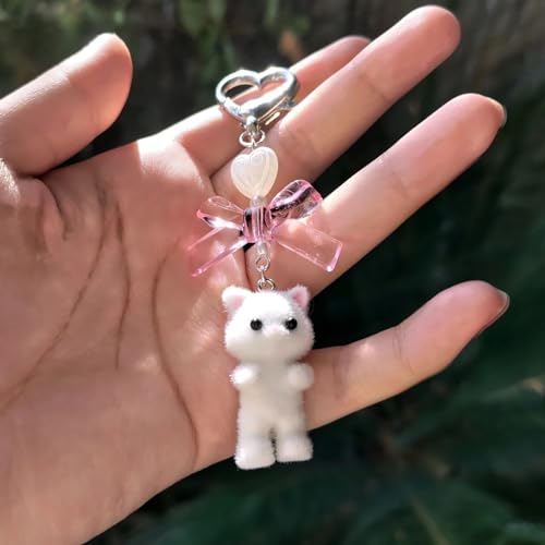 Kawaii Cat Keychain: Fuzzy Kitty Charm