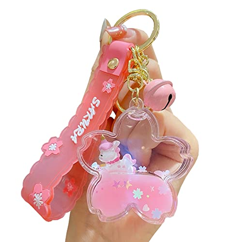 Kawaii Liquid Quicksand Unicorn Keychain Wristlet