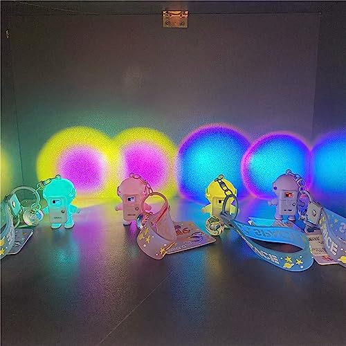 Kawaii Rainbow Astronaut Flashlight Keychain