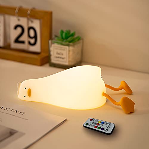 Kawaii Lying Duck Night Light with Remote Control