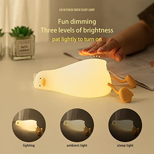 Kawaii Lying Duck Night Light with Remote Control