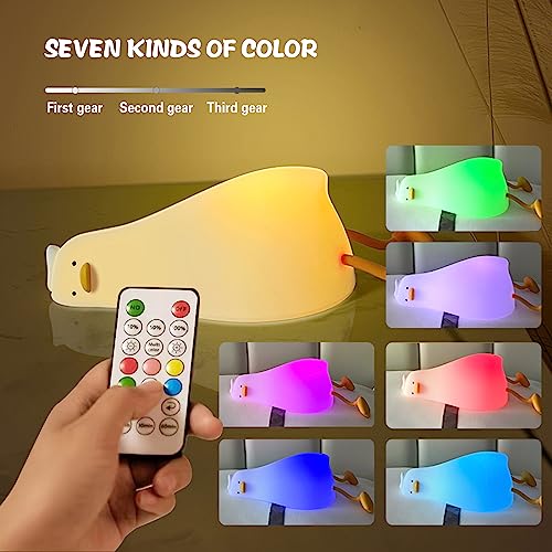 Kawaii Lying Duck Night Light with Remote Control