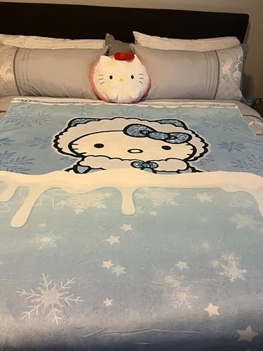 Kawaii Kitty Fleece Blanket - Soft Cartoon Plush