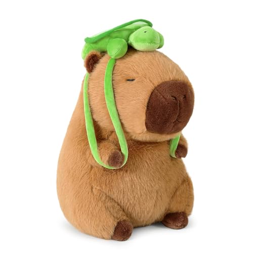 Cute Capybara Plush with Turtle Backpack Toy