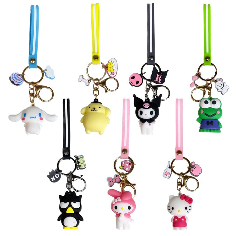 Cute Kawaii Anime Keychain Set - 5/7 Pieces
