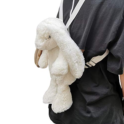 Kawaii White Bunny Plush Backpack for Kids