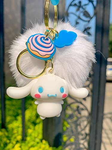 Cute Kawaii Pom Pom Keychain for Backpack Decor