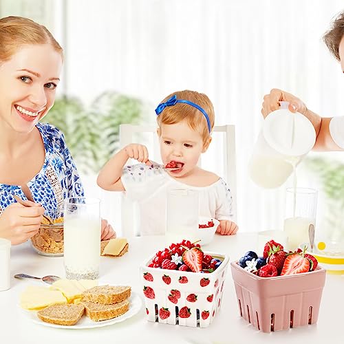 Kawaii Strawberry Ceramic Berry Basket Set