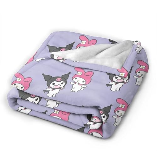 Kawaii Kuromi Plush Throw Blanket (Lavender)