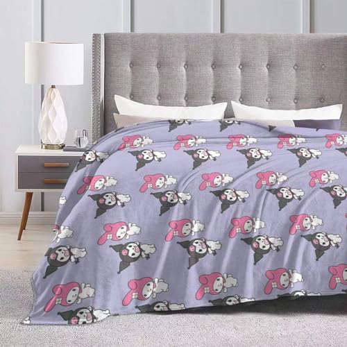 Kawaii Kuromi Plush Throw Blanket (Lavender)
