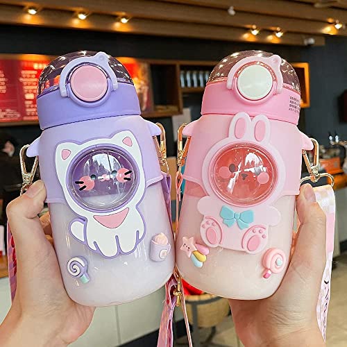 Kawaii Bear Water Bottle with Cute Strap