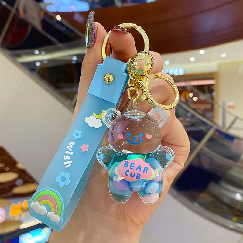 Kawaii Bear Liquid Floating Keychain Charm