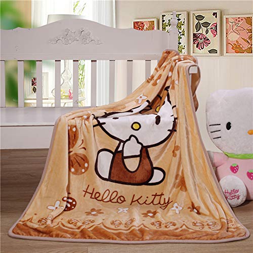 Kawaii Cartoon Kitty Flannel Plush Throw Blanket