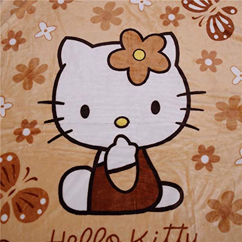 Kawaii Cartoon Kitty Flannel Plush Throw Blanket
