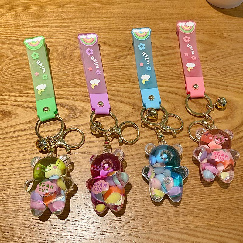 Kawaii Bear Liquid Floating Keychain Charm