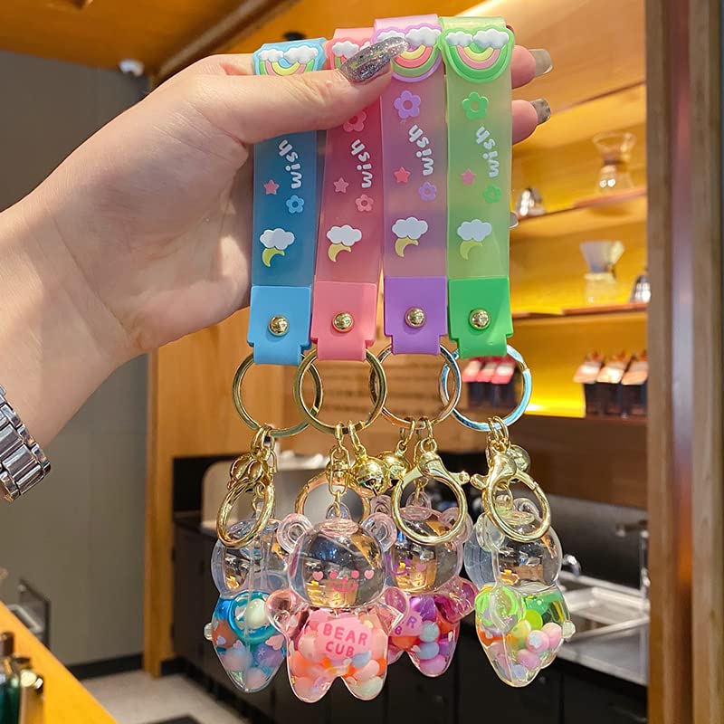Kawaii Bear Liquid Floating Keychain Charm