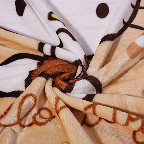 Kawaii Cartoon Kitty Flannel Plush Throw Blanket