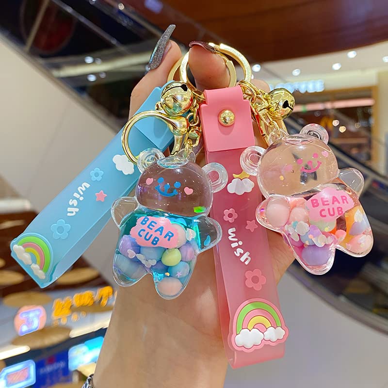 Kawaii Bear Liquid Floating Keychain Charm