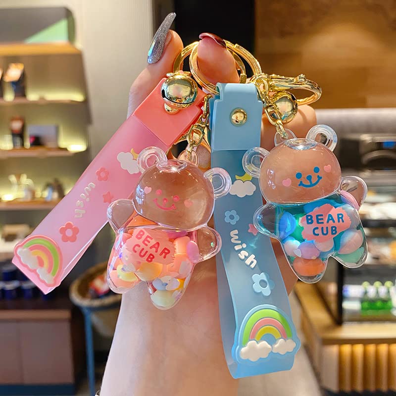 Kawaii Bear Liquid Floating Keychain Charm