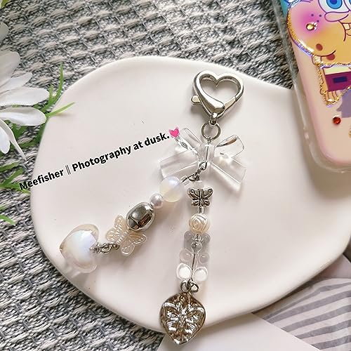 Kawaii White Bear Heart Keychain Pendant Gift