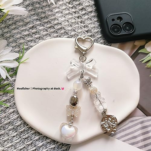Kawaii White Bear Heart Keychain Pendant Gift
