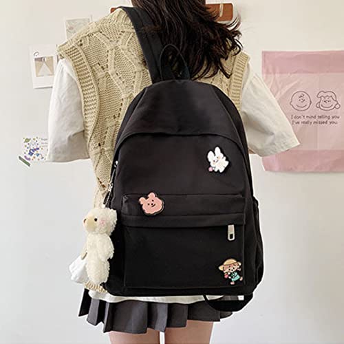 Kawaii Cute School Laptop Backpack with Plush Pendant