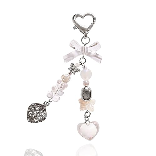 Kawaii White Bear Heart Keychain Pendant Gift