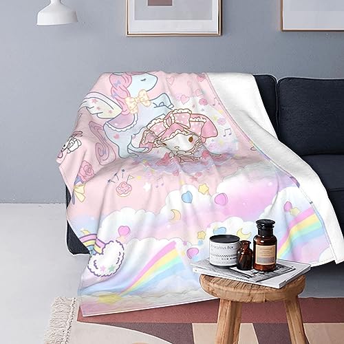 Kawaii Pink Anime Plush Throw Blanket 50x60in