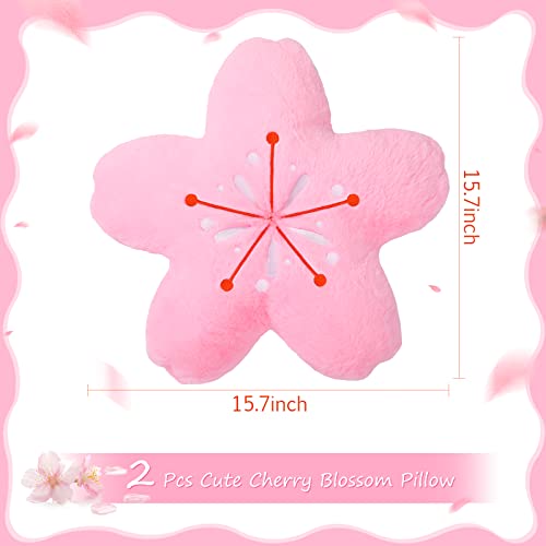 Cherry Blossom Kawaii Plush Throw Pillows (2 Pcs)