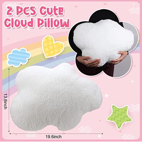 Kawaii Cloud Plush Throw Pillows - 2 Pack
