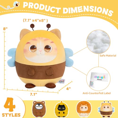 Mewaii Kawaii Cat Bee Plush Toy Pillow
