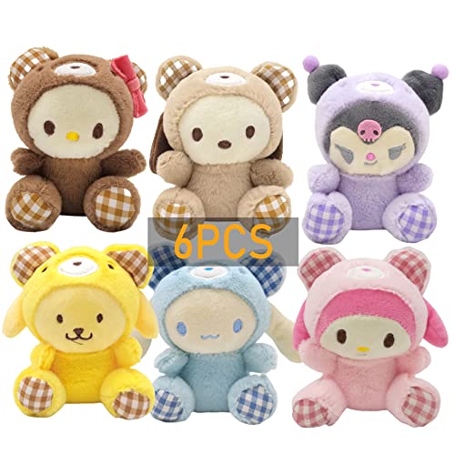 Kawaii Plush Toy Set - 6 Adorable Characters