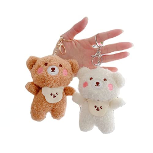 Kawaii Plush Bear Keychain Set - Fluffy Charm