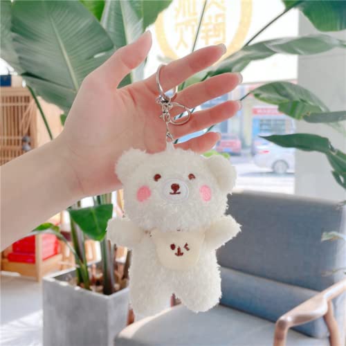 Kawaii Plush Bear Keychain Set - Fluffy Charm