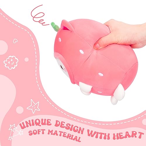 Kawaii Strawberry Cat Plush Pillow - 8" Cuddly Toy