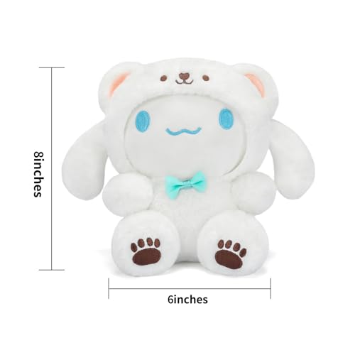 8-Inch Kawaii White Bear Plush Toy Delight