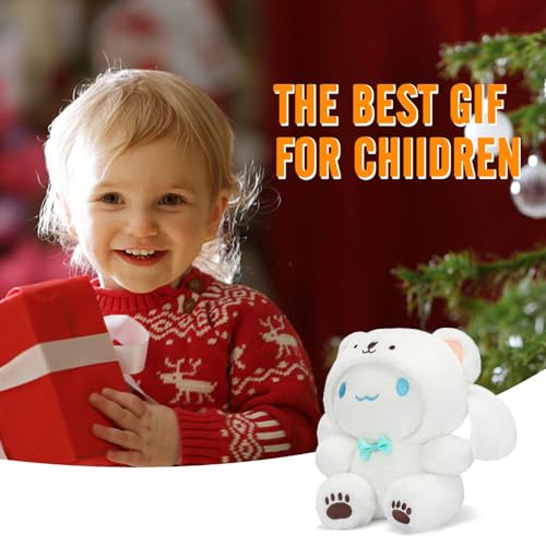 8-Inch Kawaii White Bear Plush Toy Delight