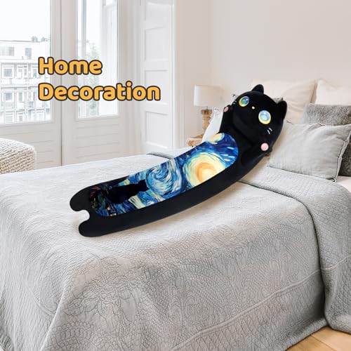 Black Starry Long Cat Plush Toy - 20 Inch