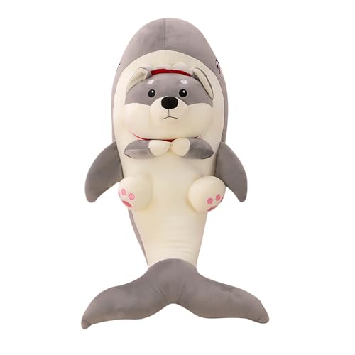 Kawaii Shark Corgi Plush Toy – 17.7in Cutie