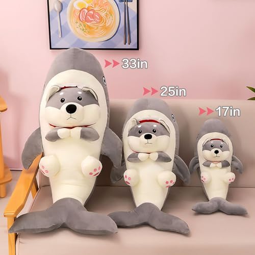 Kawaii Shark Corgi Plush Toy – 17.7in Cutie