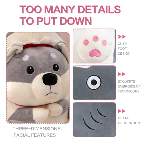 Kawaii Shark Corgi Plush Toy – 17.7in Cutie