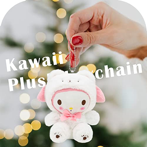 Kawaii Cartoon White Bear Plush Toy Collection