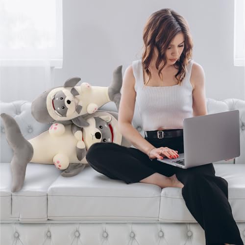 Kawaii Shark Corgi Plush Toy – 17.7in Cutie