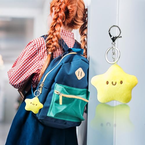 Kawaii Plush Star Keychain with Squeaky Sound