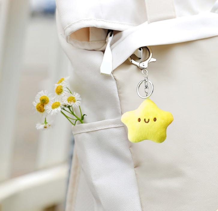 Kawaii Plush Star Keychain with Squeaky Sound