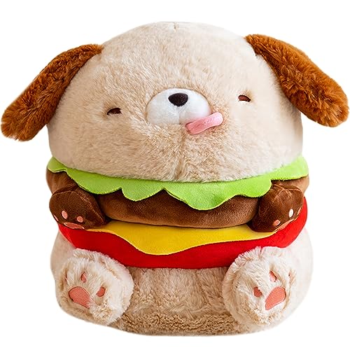 Kawaii Hamburger Dog Plush Toy – 9 Inch