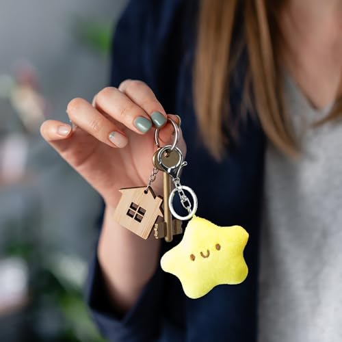 Kawaii Plush Star Keychain with Squeaky Sound
